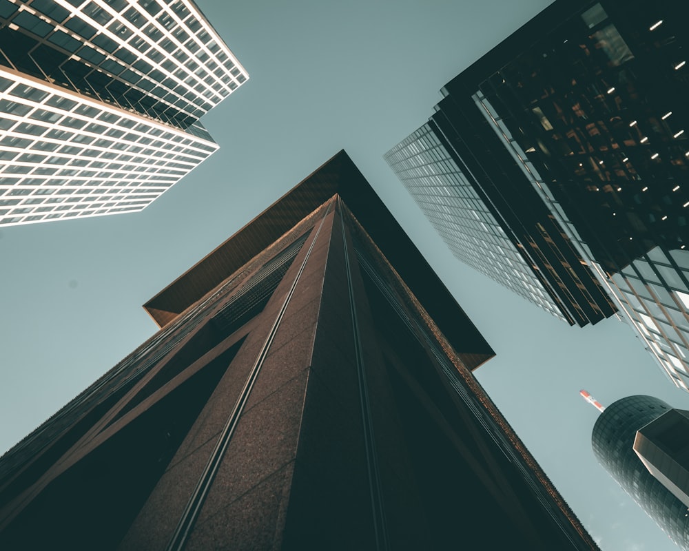 low angle photography of high rise building