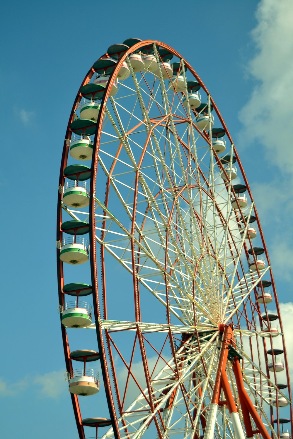 white and green ferris wheel under blue sky during daytime