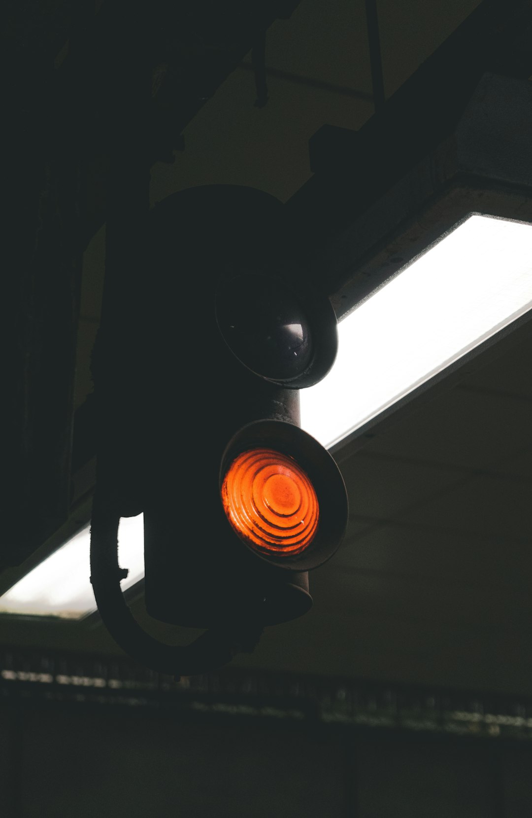 black and orange light fixture