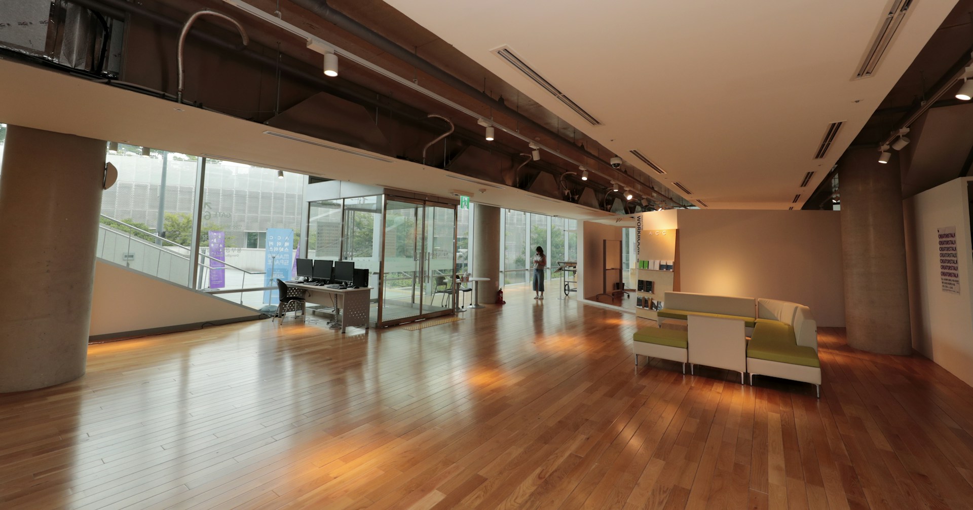 brown wooden parquet floor inside building