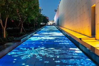 blue and white swimming pool