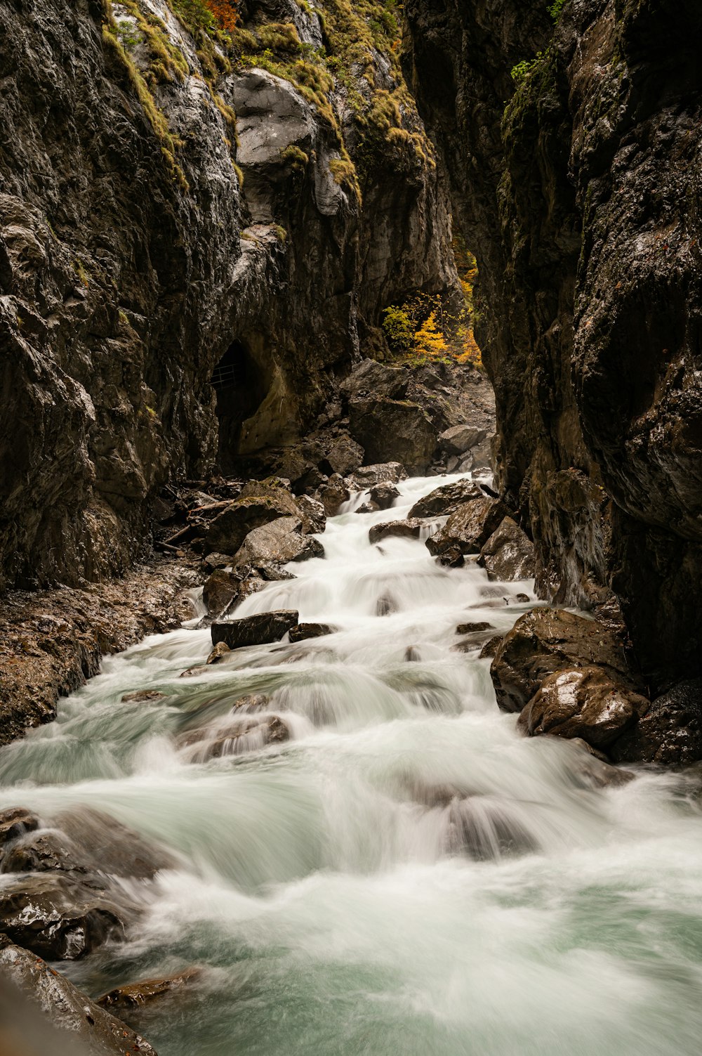 time lapse photography of water falls