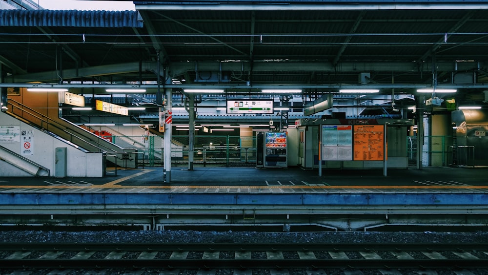 green and yellow train station