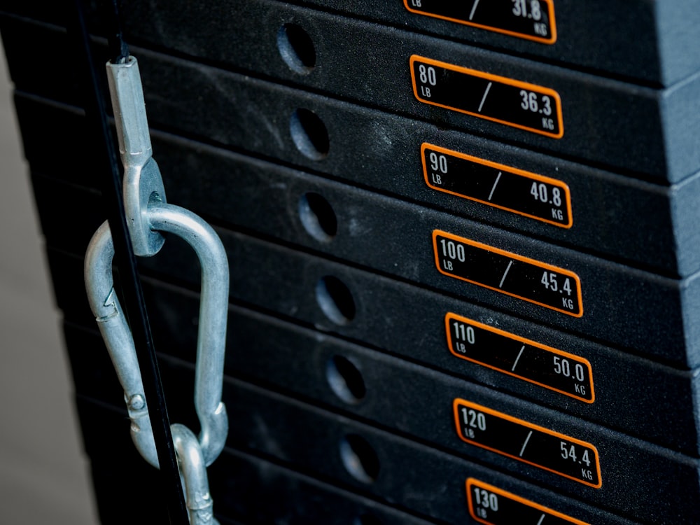 black and gray metal locker