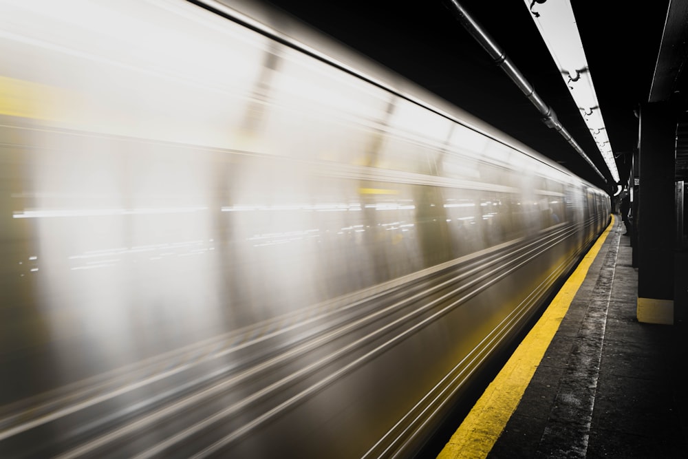 time lapse photography of train