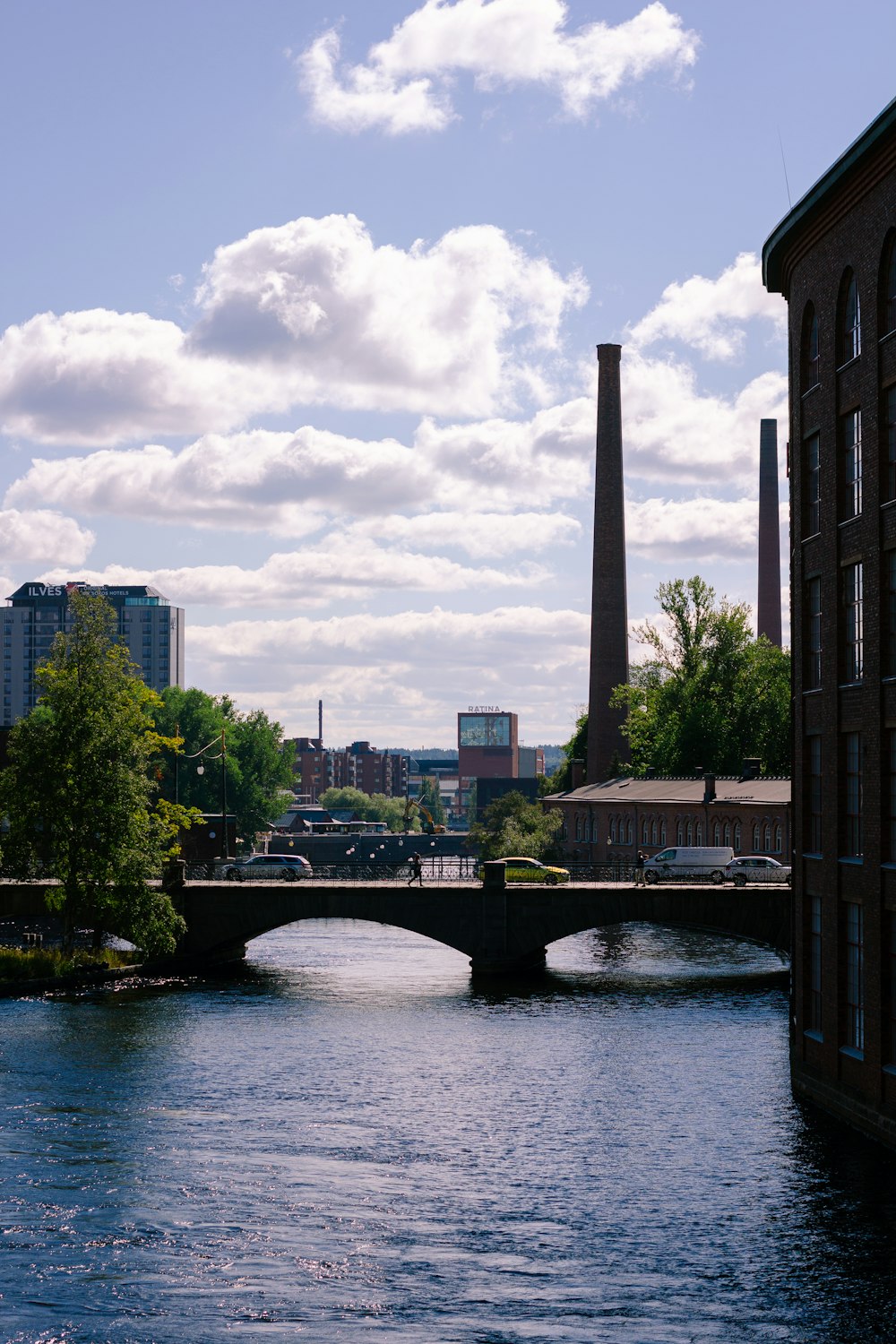 brown concrete bridge over river