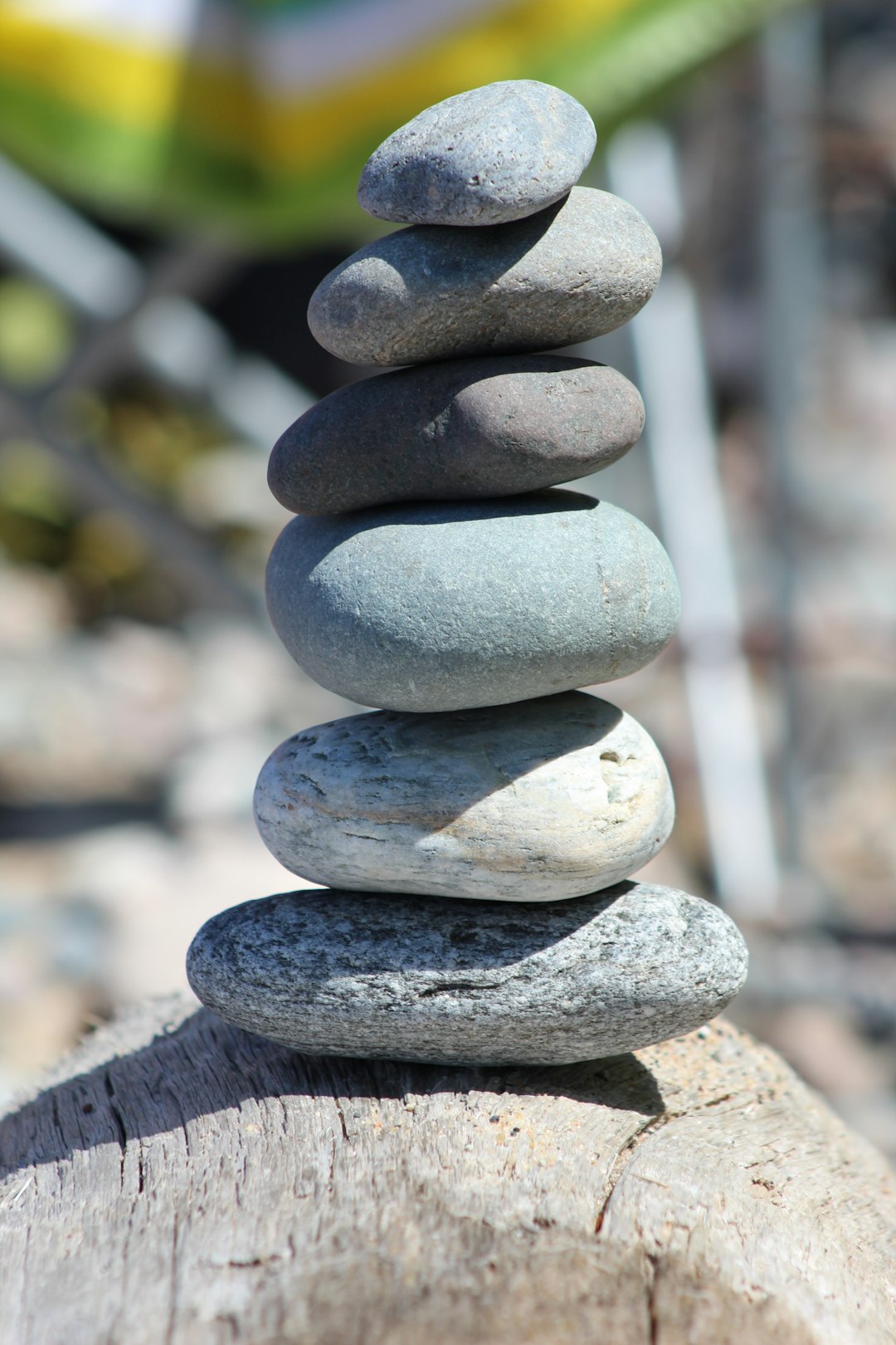 gray and white stone stack