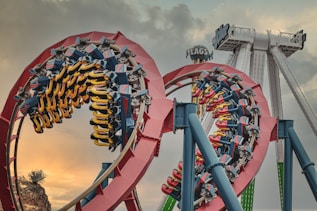red and yellow roller coaster