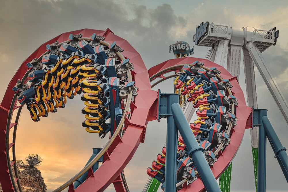 red and yellow roller coaster