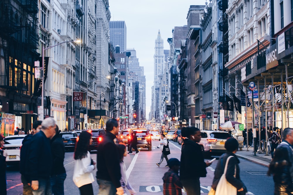 people walking on pedestrian lane in city during daytime