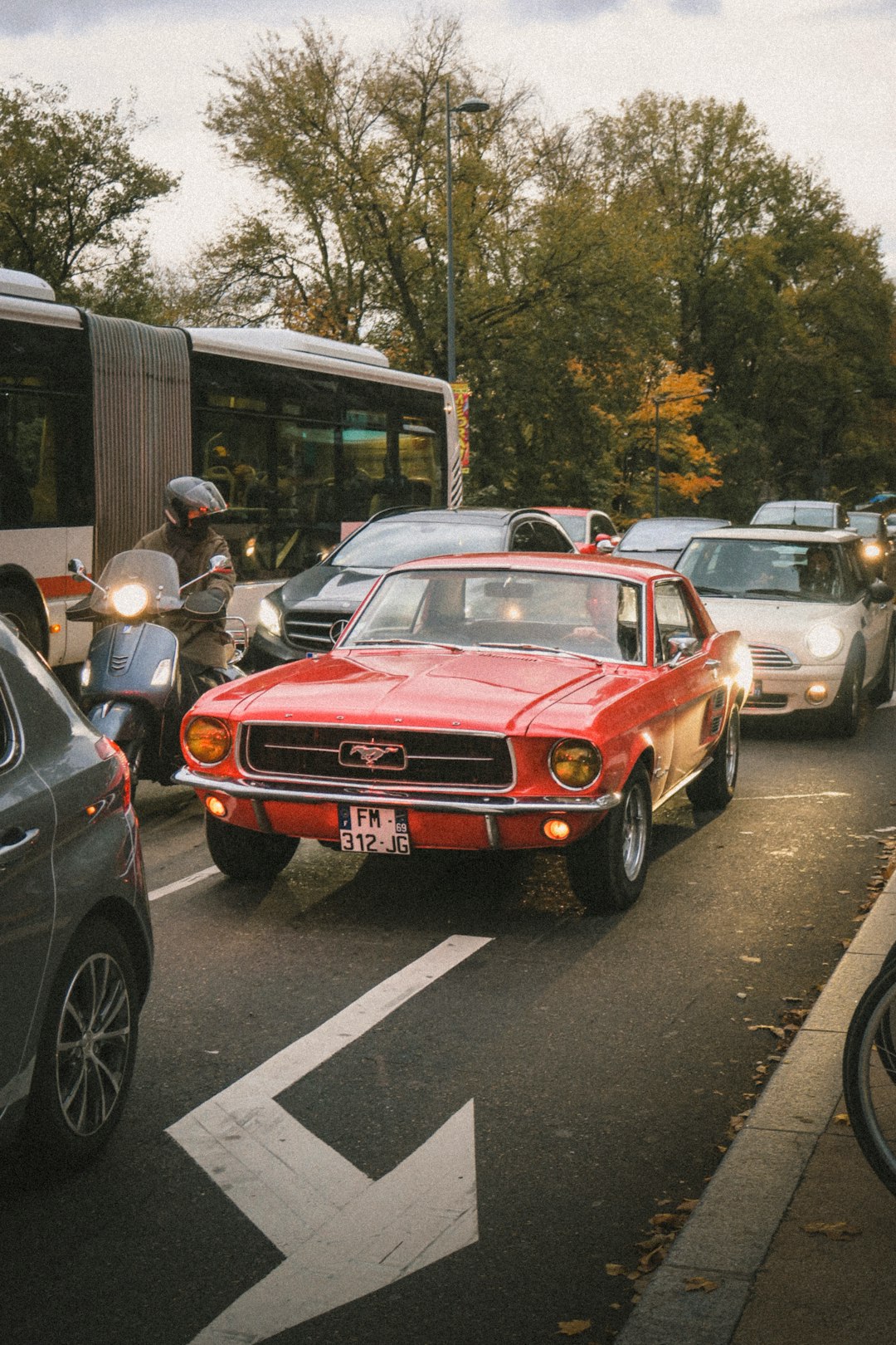 red chevrolet camaro on road during daytime