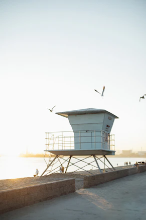 Lifeguard tower on a Long Beach morning