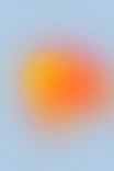 abstract warm orange orb on blue gradient background