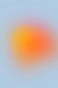 abstract warm orange orb on blue gradient background