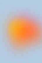 abstract warm orange orb on blue gradient background