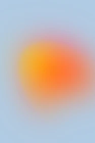 abstract warm orange orb on blue gradient background