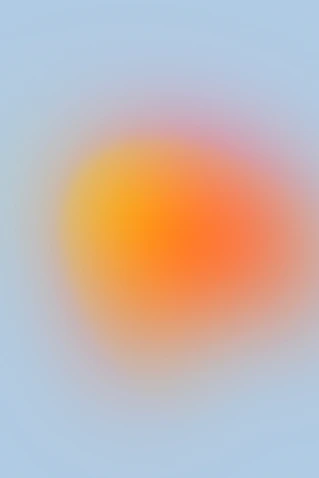 abstract warm orange orb on blue gradient background