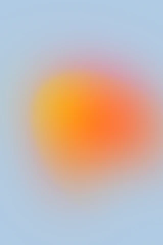 abstract warm orange orb on blue gradient background