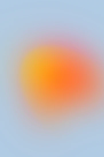 abstract warm orange orb on blue gradient background