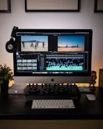 black flat screen computer monitor