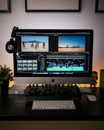 black flat screen computer monitor