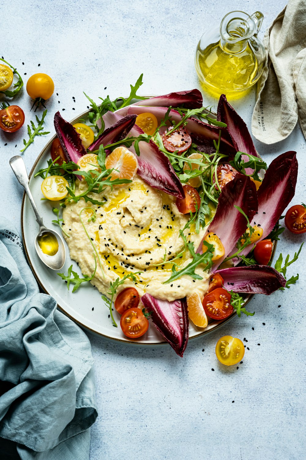 vegetable salad on white ceramic plate