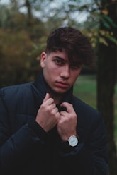 man in blue dress shirt