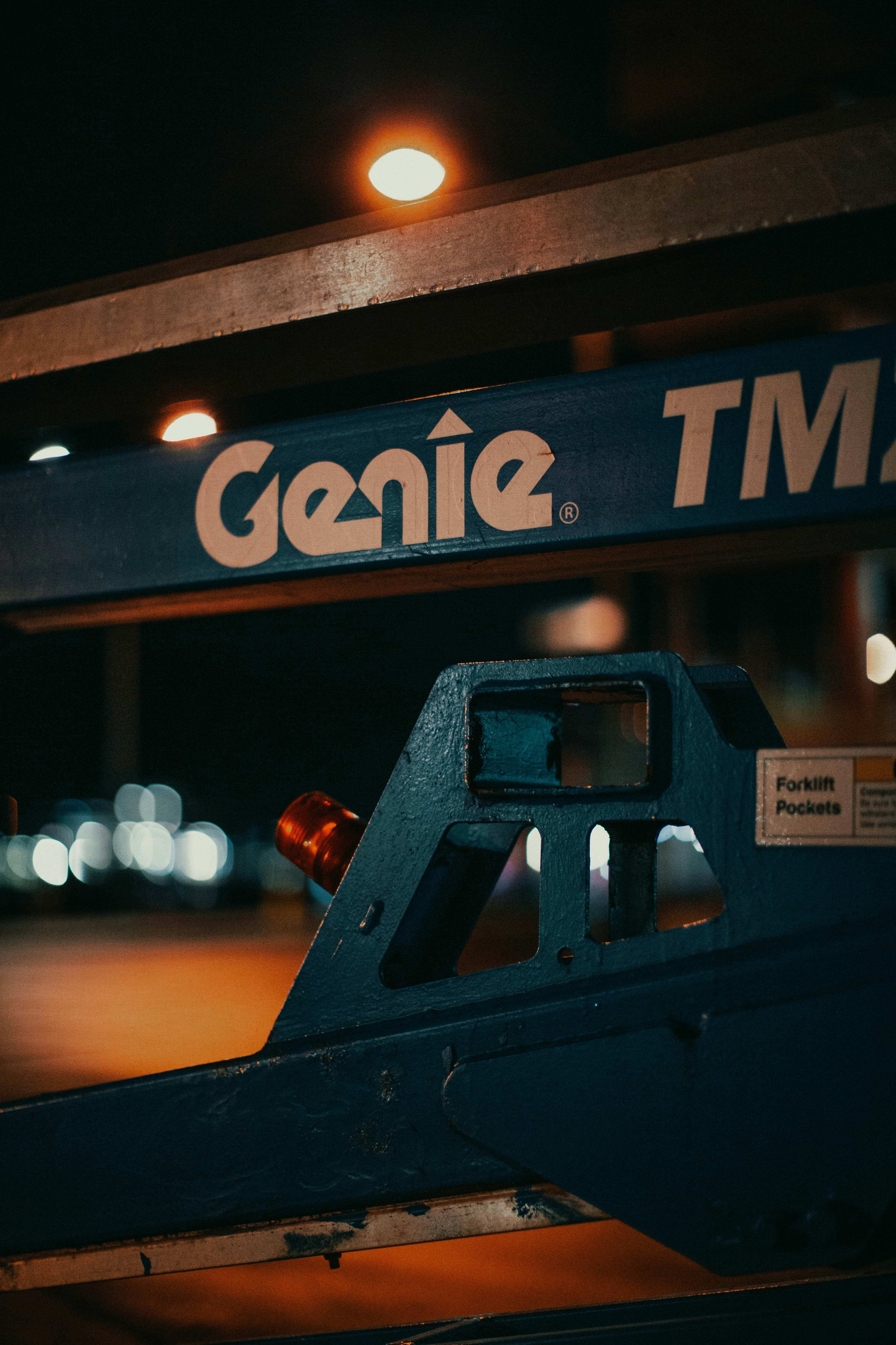 a close up of a machine with a sign above it