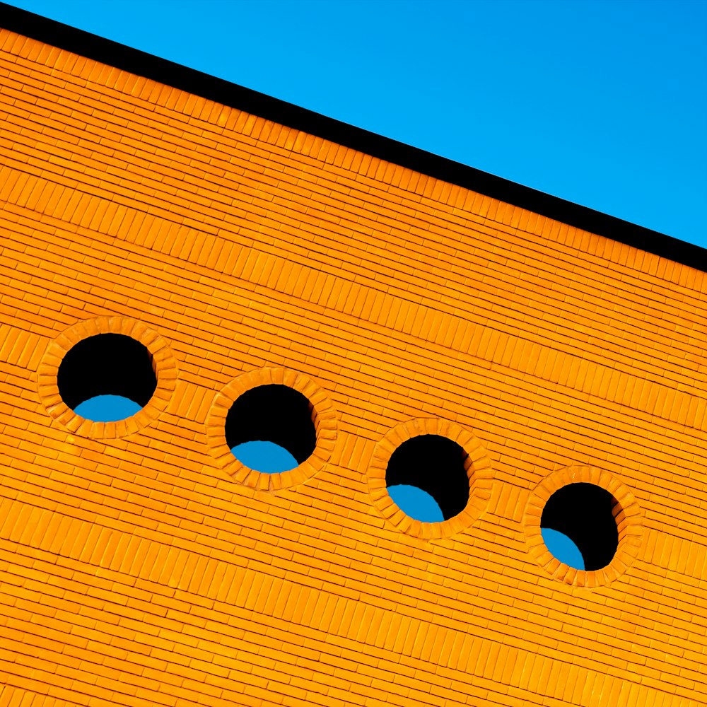 orange and yellow striped wall