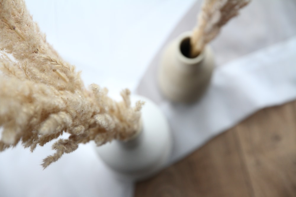 white ceramic mug with brown powder