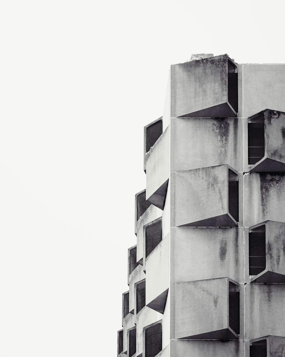 grayscale photo of concrete building