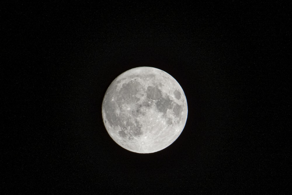 full moon in dark night sky