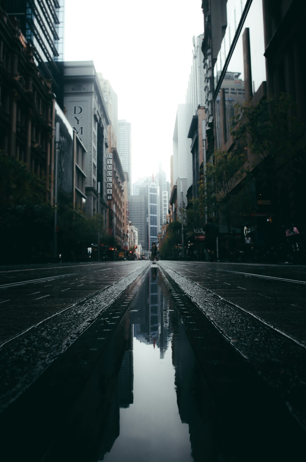 black asphalt road between high rise buildings during daytime