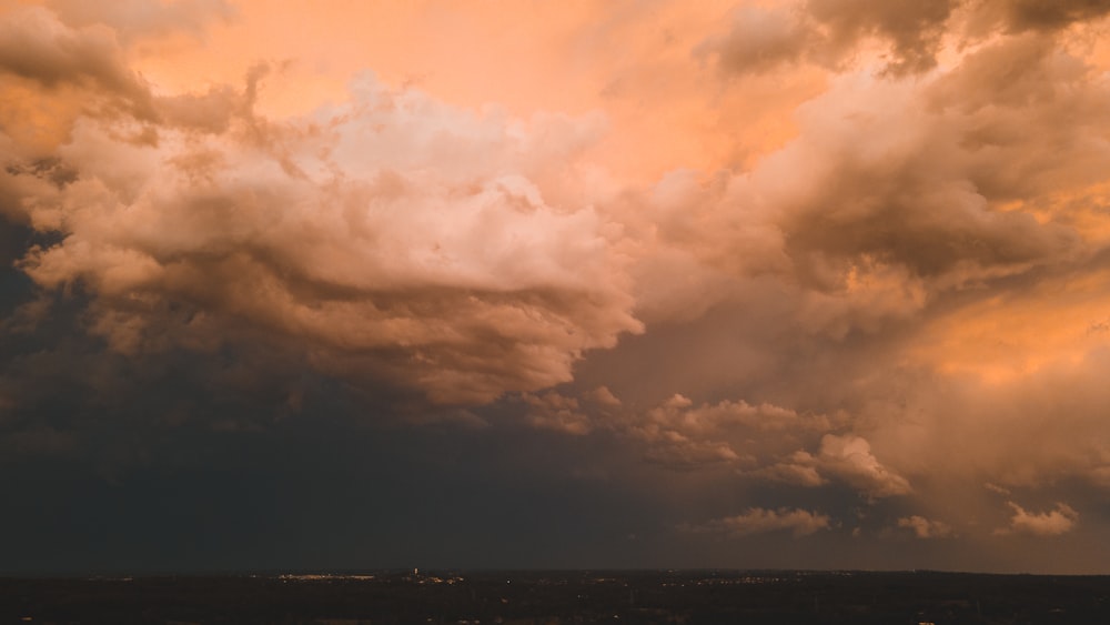 black clouds and blue sky