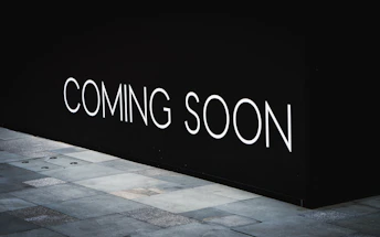 black and white coming soon print wall