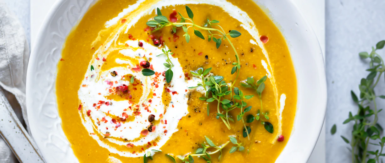soup in white ceramic bowl