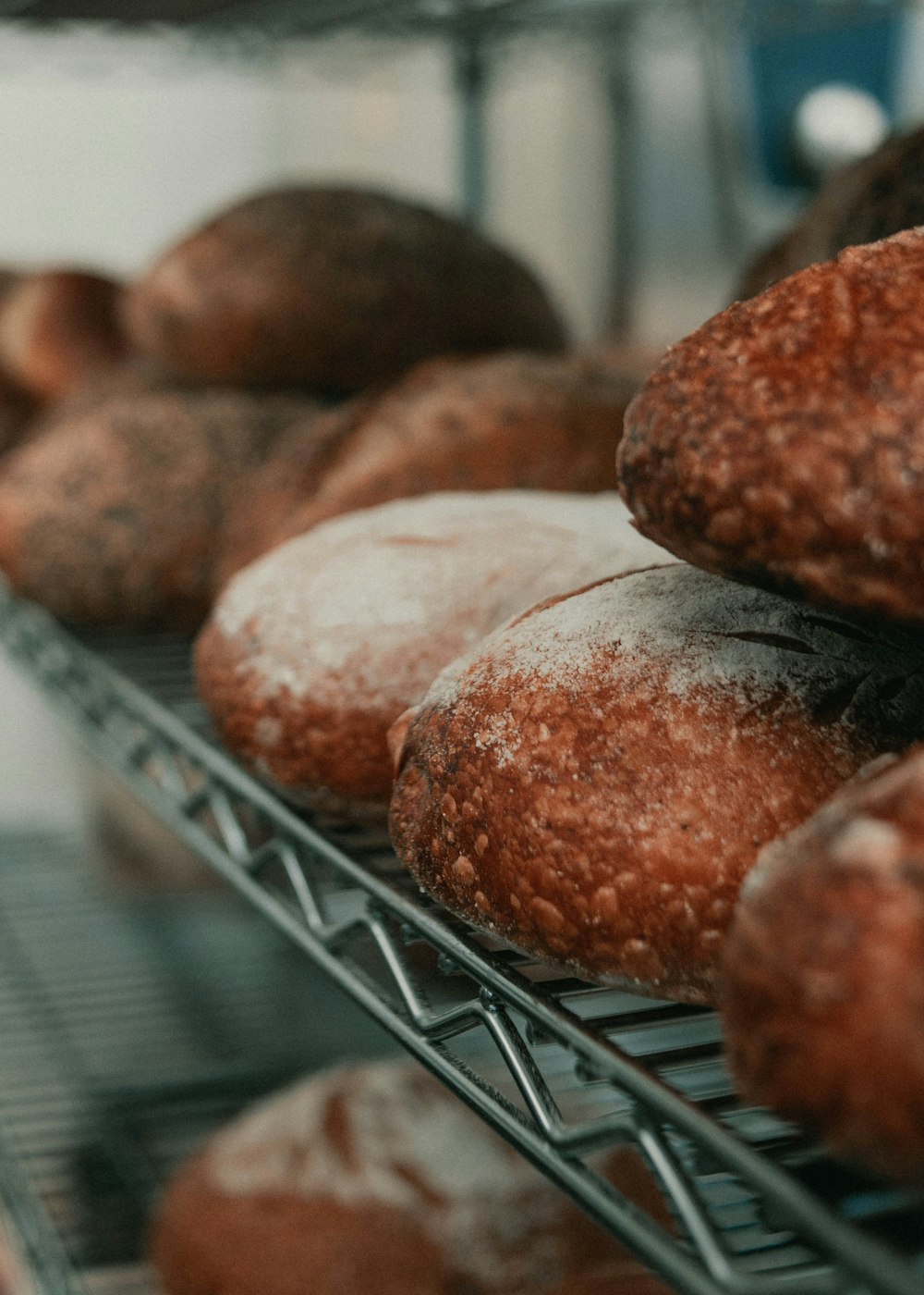 brown bread on stainless steel tray