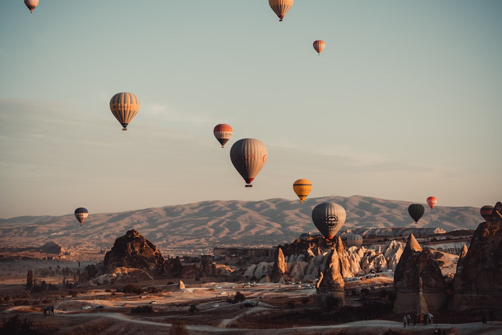 hot air balloons in the sky during daytime