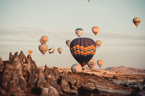 hot air balloons on the sky during daytime