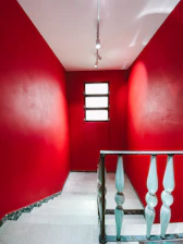 red and white painted wall