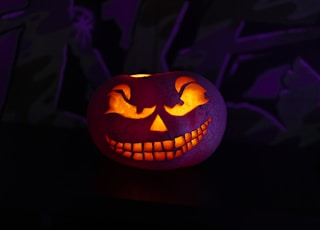 jack o lantern with light