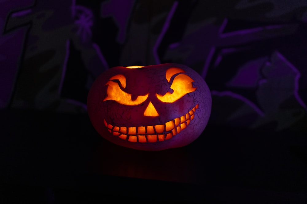 jack o lantern with light