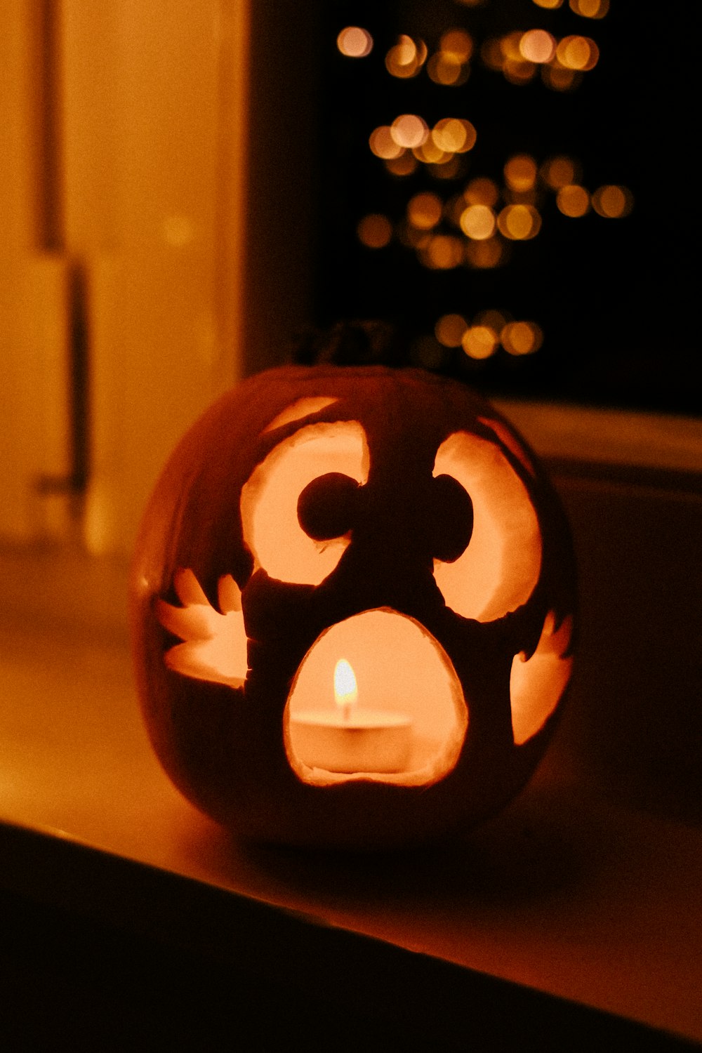 jack o lantern with light