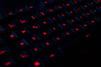 black and red computer keyboard
