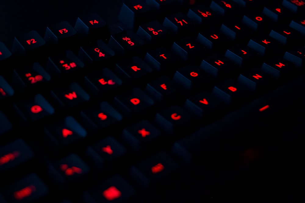 black and red computer keyboard