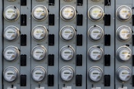 black and white electric meter