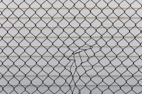 black metal chain link fence