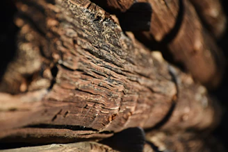 Close-up of certified wood pellets spilling from a rustic sack, highlighting texture.