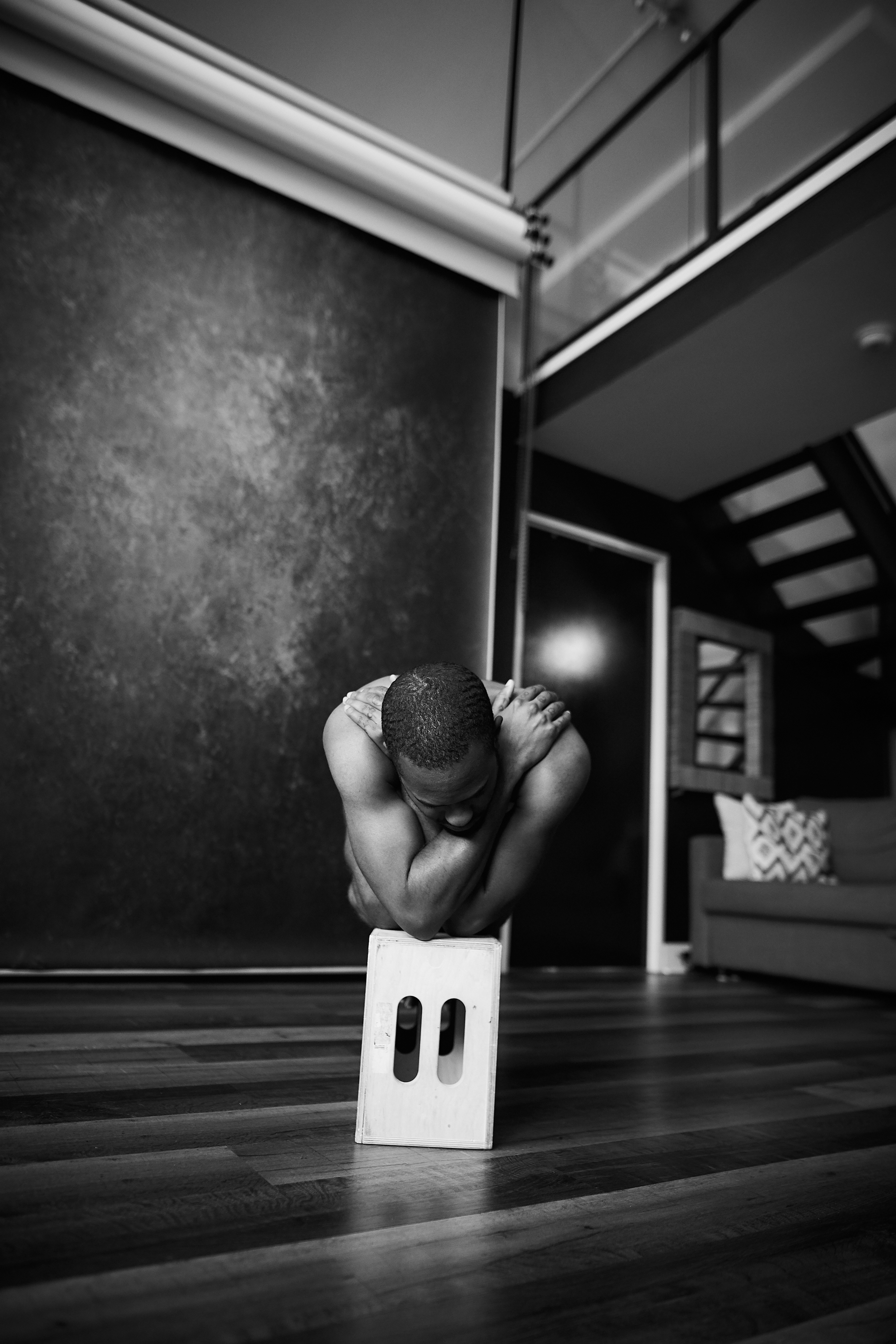 Beautiful, powerful and tender black man hiding.