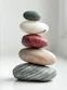 brown and gray stones on white surface